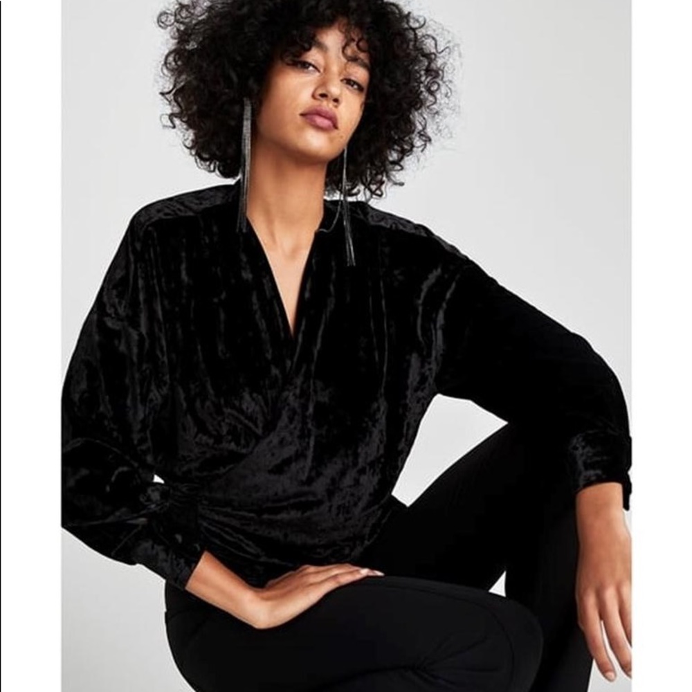 Zara velvet wrap top
